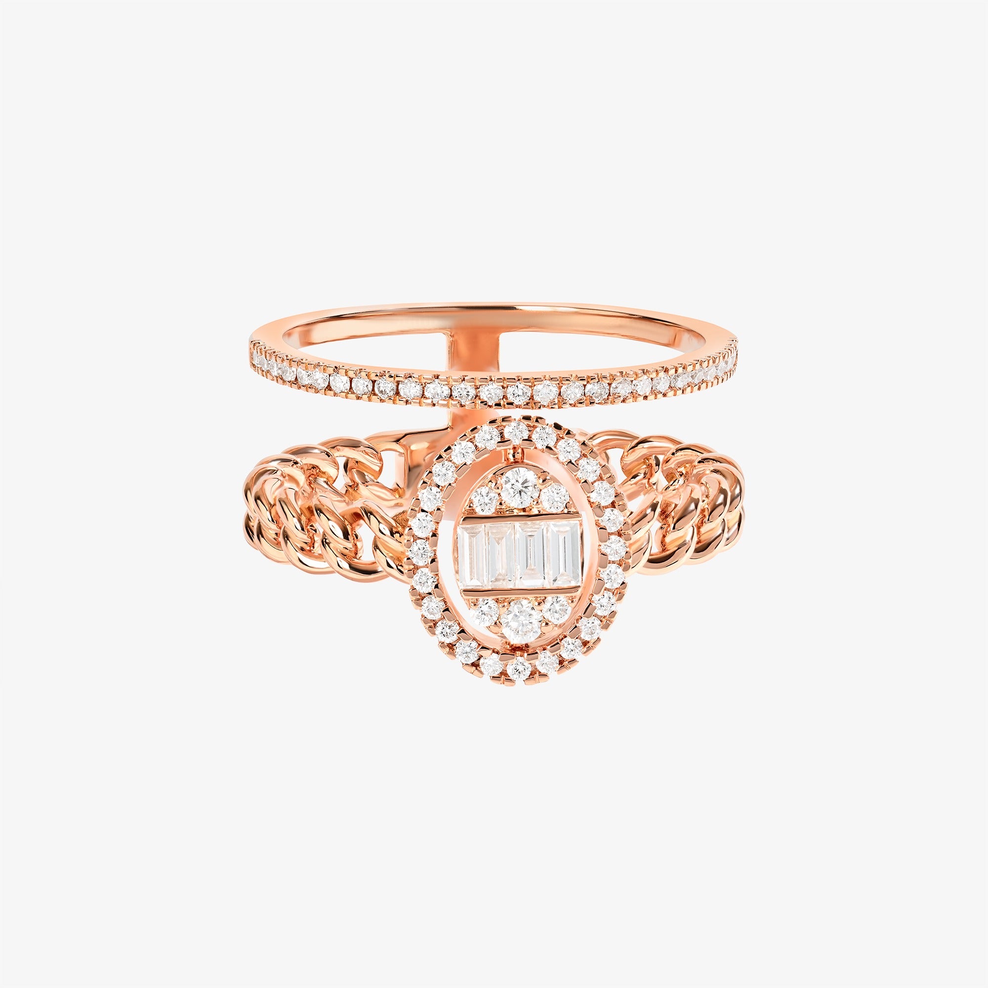 خاتم مزدوج بيضاوي الشكل من مجموعة قوة