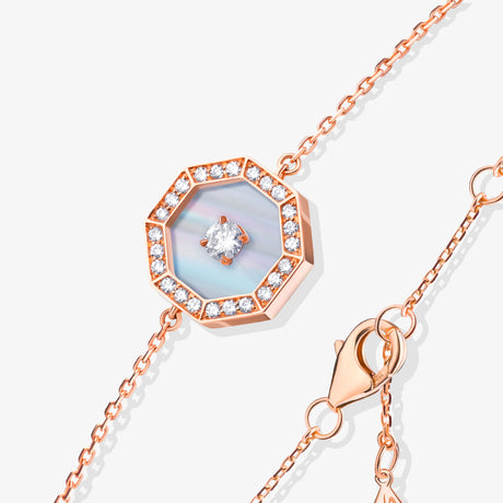Ahjar Birwaz Rose Gold Diamond Mother of Pearl Bracelet - BRACELET WOMAN by Samra Jewellery