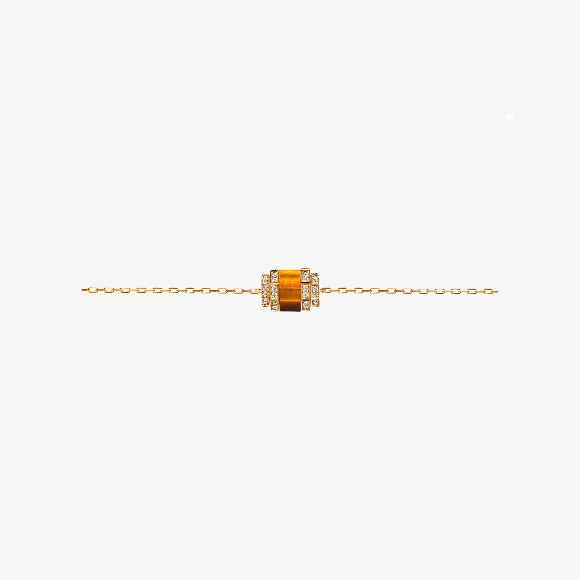 Azm Yellow Gold Tiger Eye Single Bracelet - BRACELET WOMAN by Samra Jewellery