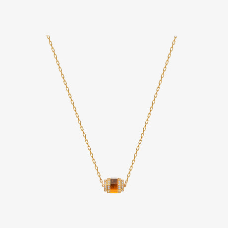 Azm Yellow Gold Tiger Eye Single Necklace - NECKLACE WOMAN by Samra Jewellery