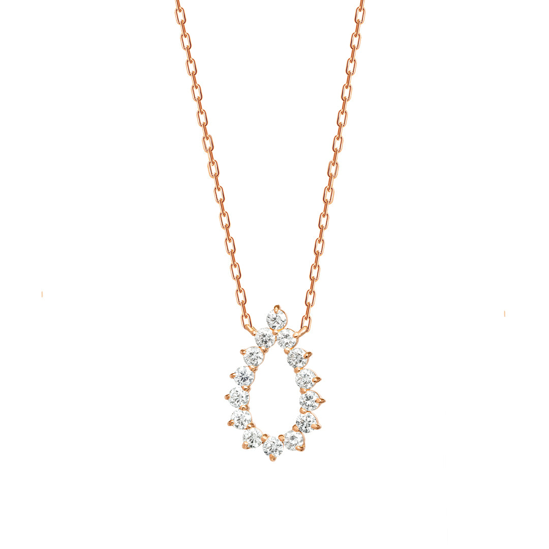 Barq Drop Rose Gold Diamond Necklace - Samra Jewellery - Diamond Jewellery - BARQ
