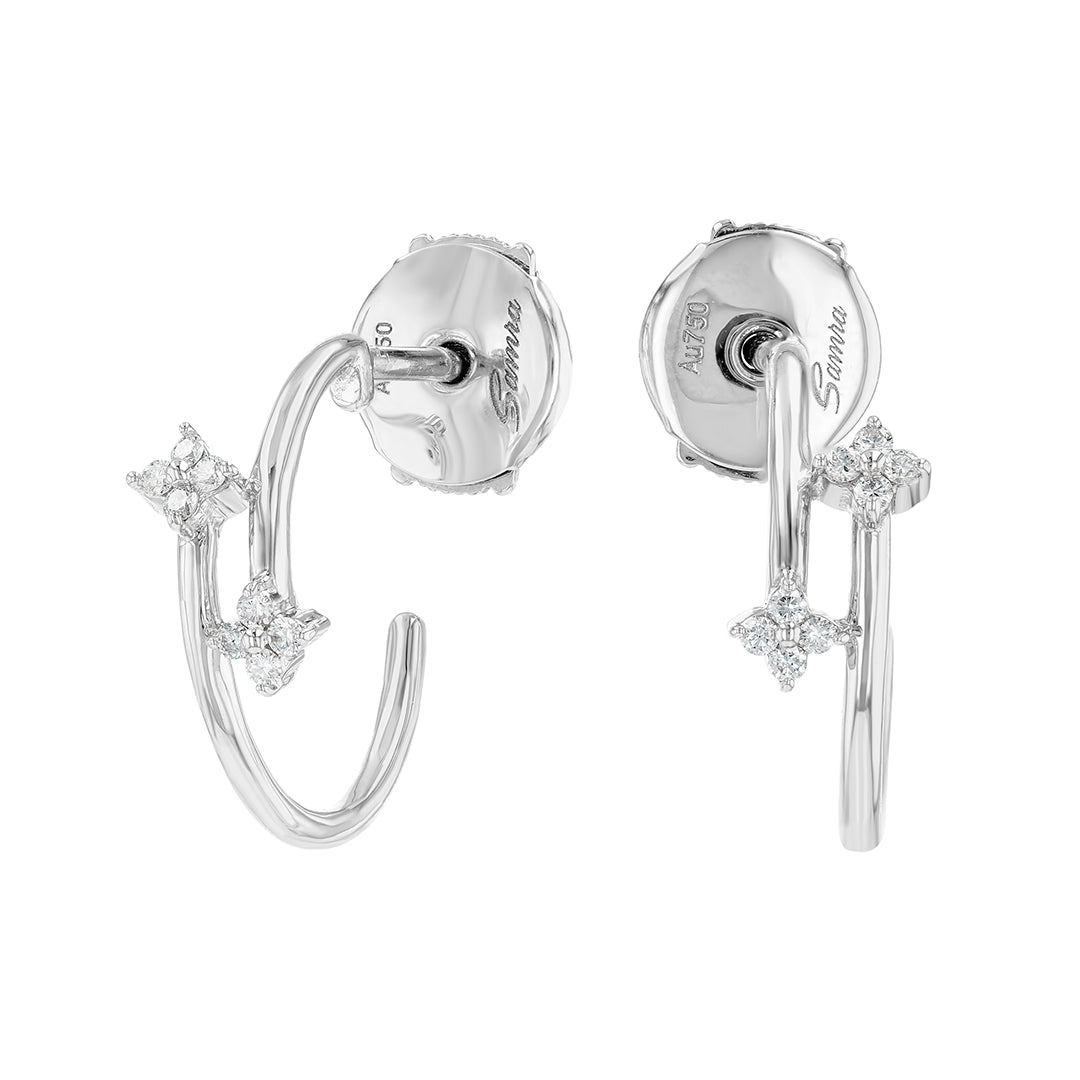 Barq  White Gold and Diamond Earrings