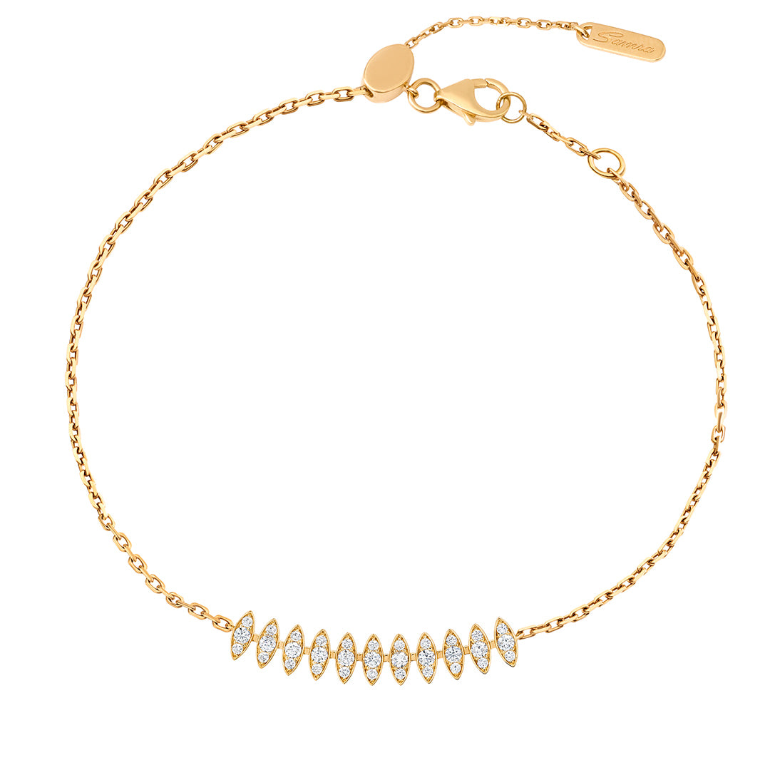 Barq Marquise Yellow Gold Diamond Large Bracelet