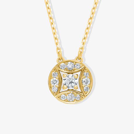 Barq Marquise Circle Yellow Gold Diamond Necklace - NECKLACE WOMAN by Samra Jewellery