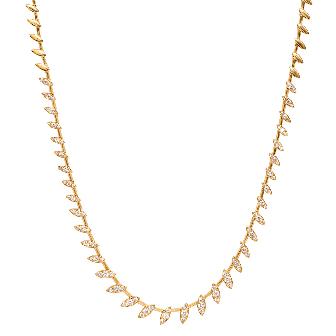 Barq Marquise Yellow Gold Diamond  Necklace - Samra Jewellery - Diamond Jewellery - BARQ