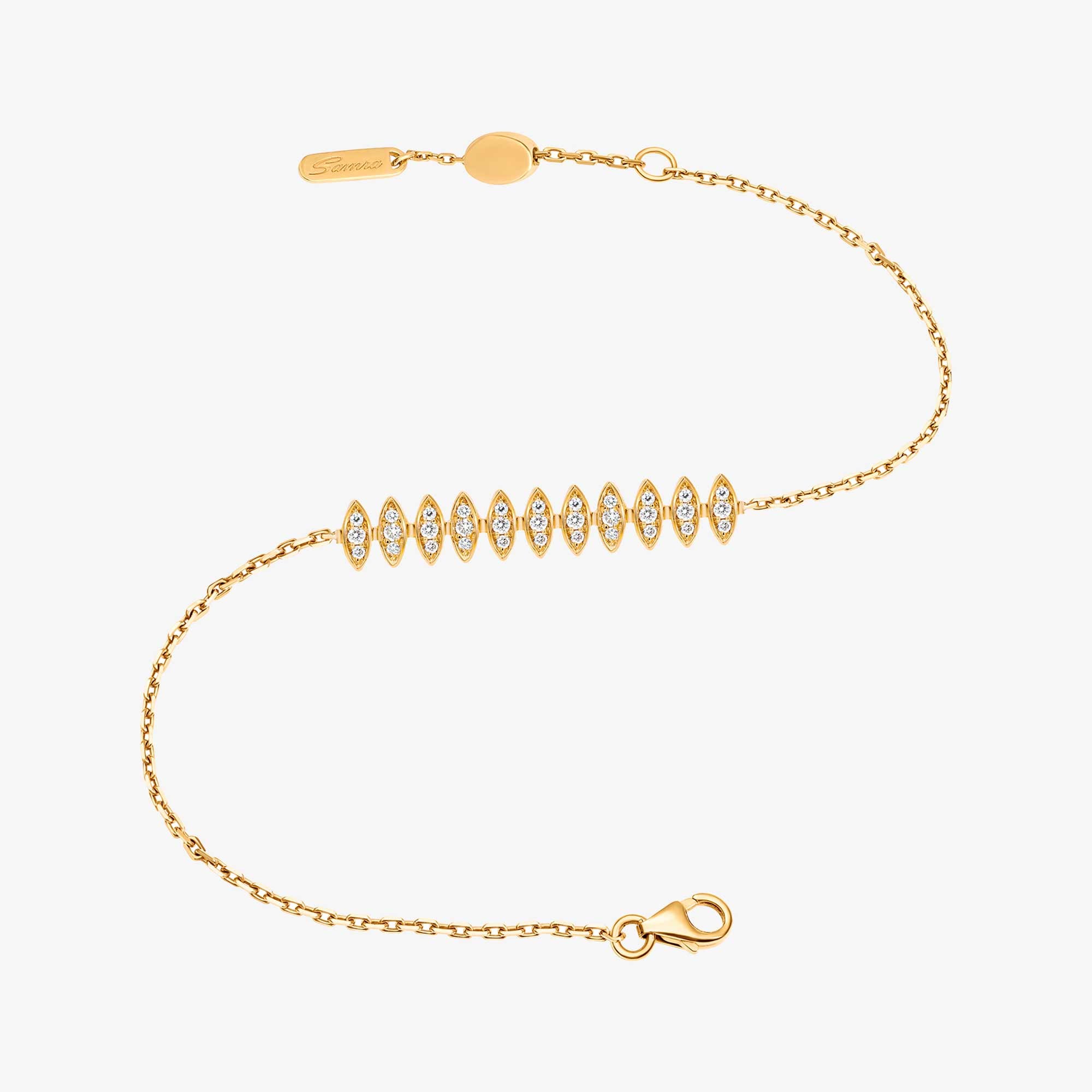 Barq Marquise Yellow Gold Diamond Large Bracelet