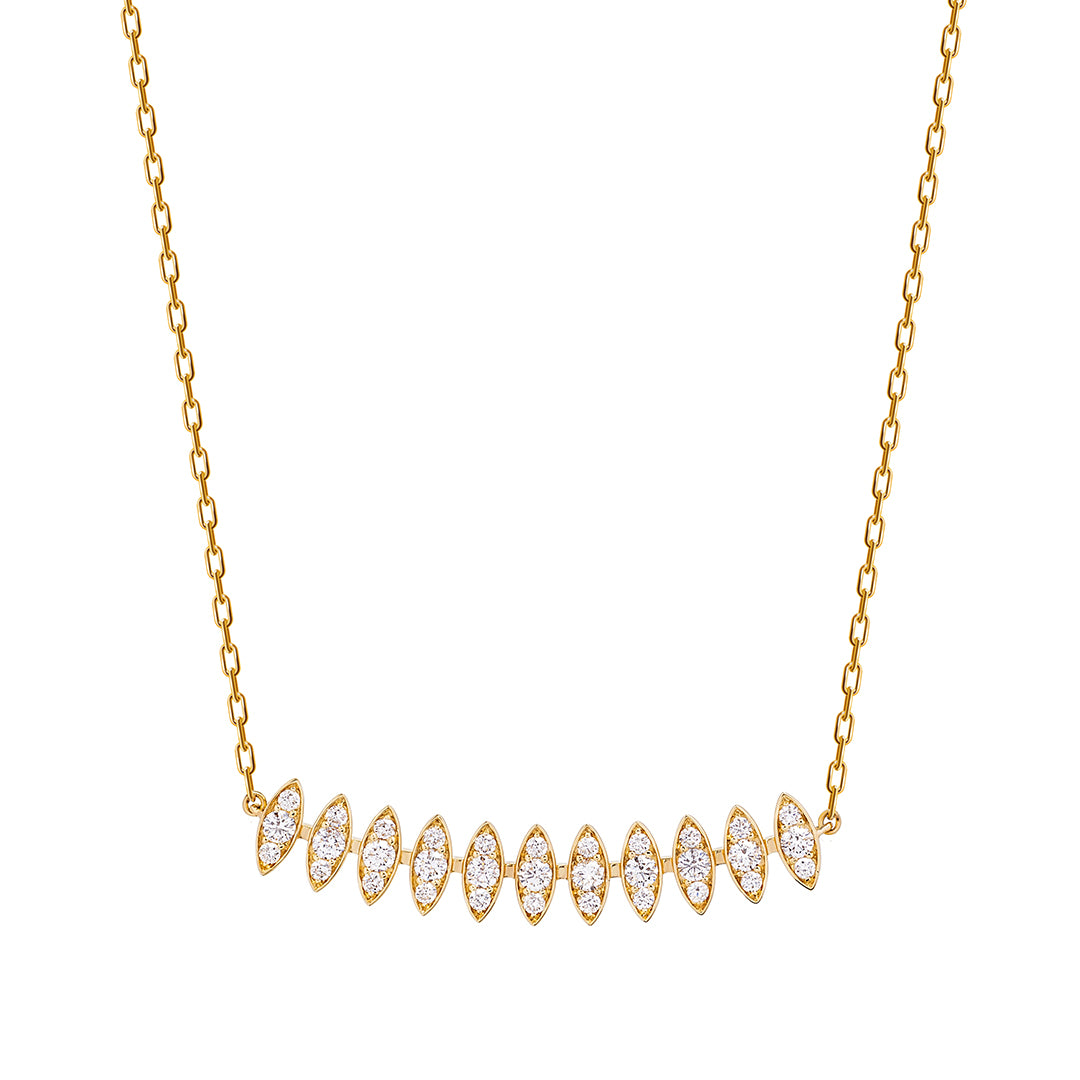 Barq Marquise Yellow Gold Diamond Large Necklace - Samra Jewellery - Diamond Jewellery - BARQ