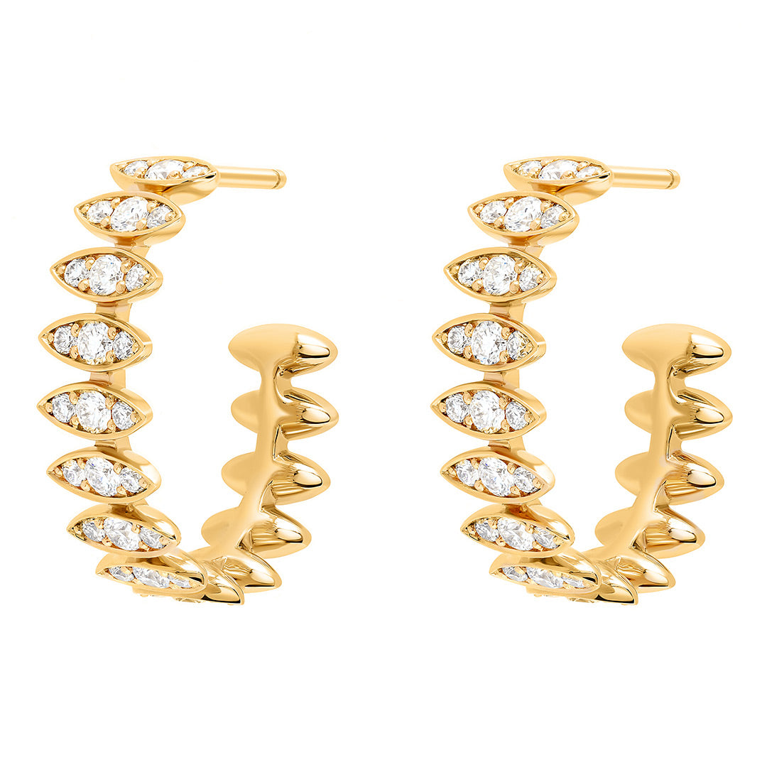 Barq Marquise Yellow Gold Diamond Small Earring - Samra Jewellery - Diamond Jewellery - BARQ