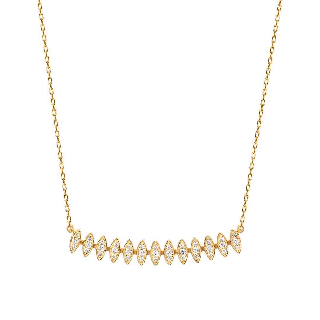 Barq Marquise Yellow Gold Diamond Small Necklace - Samra Jewellery - Diamond Jewellery - BARQ