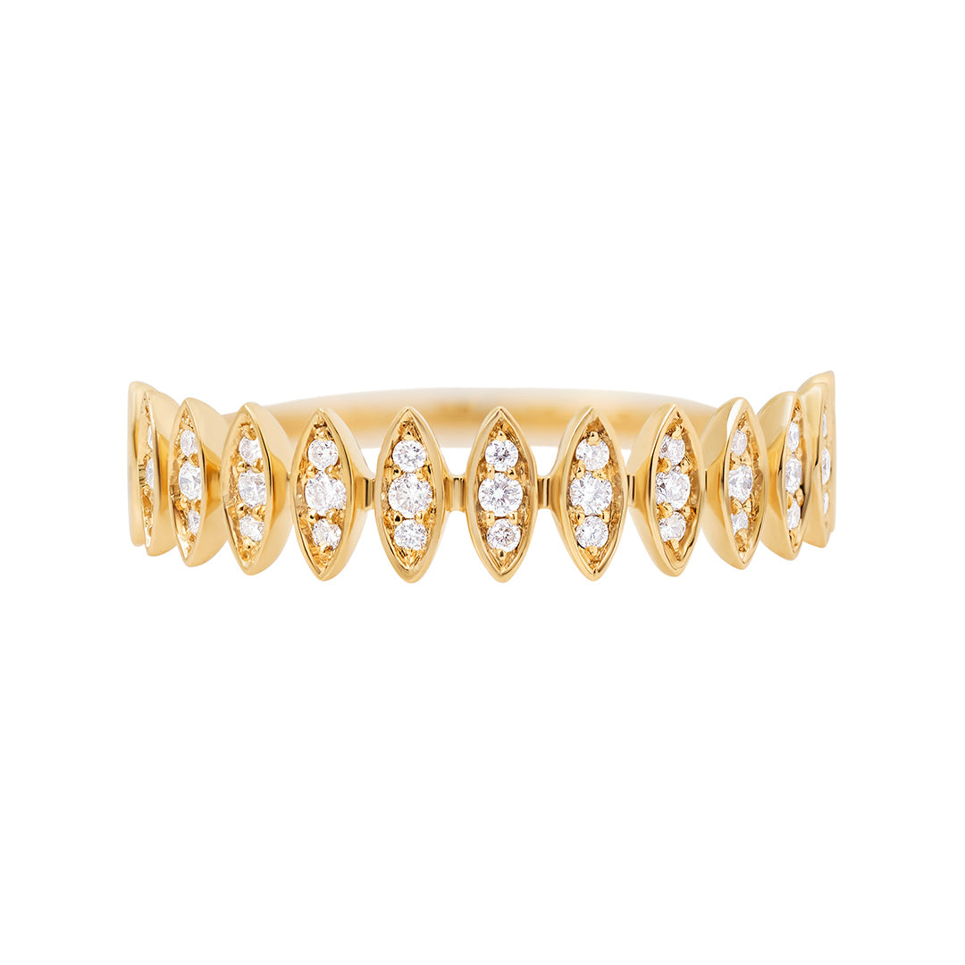 Barq Marquise Yellow Gold Diamond Small Ring - Samra Jewellery - Diamond Jewellery - BARQ