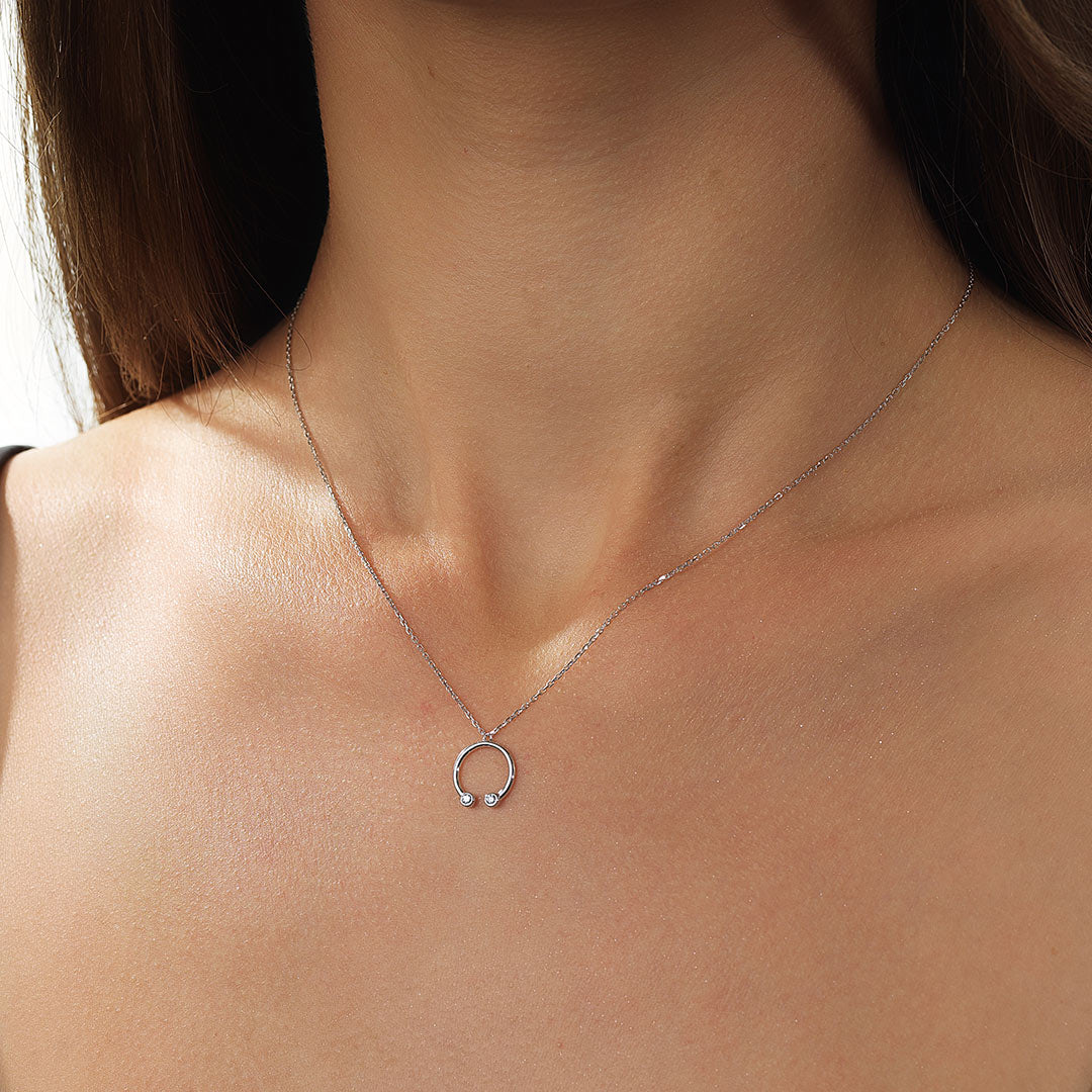 Barq White Gold and Diamond Necklace