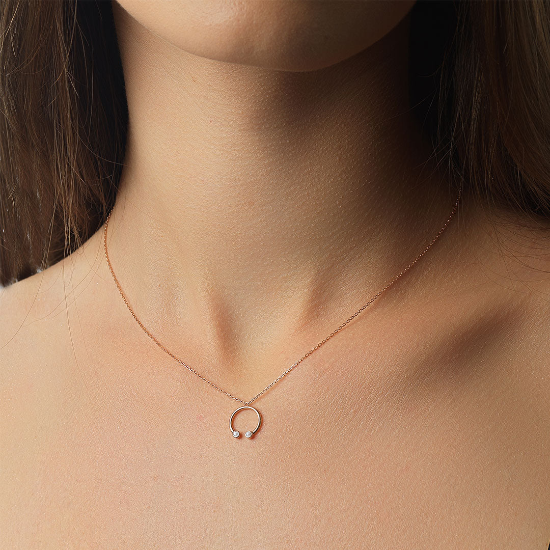 Barq Rose Gold and Diamond Necklace