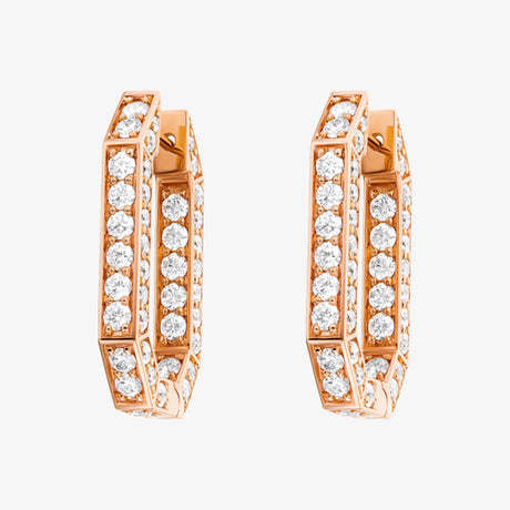 Birwaz Turath Rose Gold Diamond Hoop Earring - EARRING WOMAN by Samra Jewellery