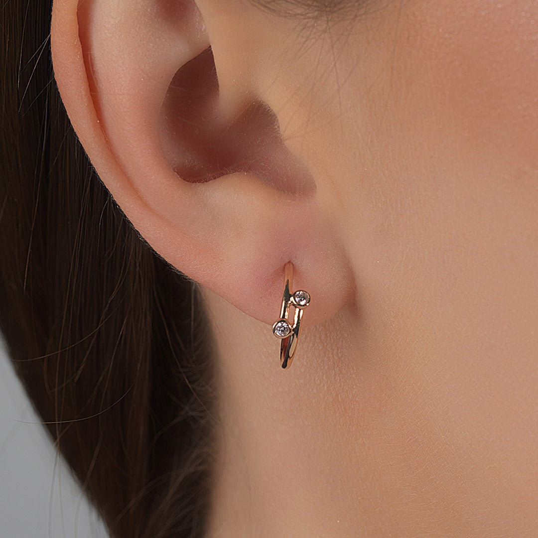 Barq Rose Gold and Diamond Earrings