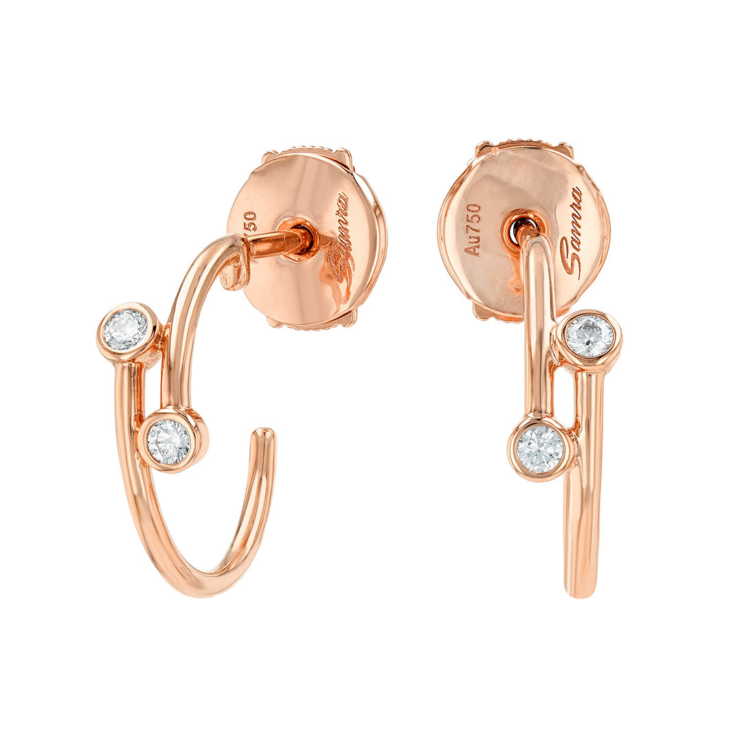 Barq Rose Gold and Diamond Earrings