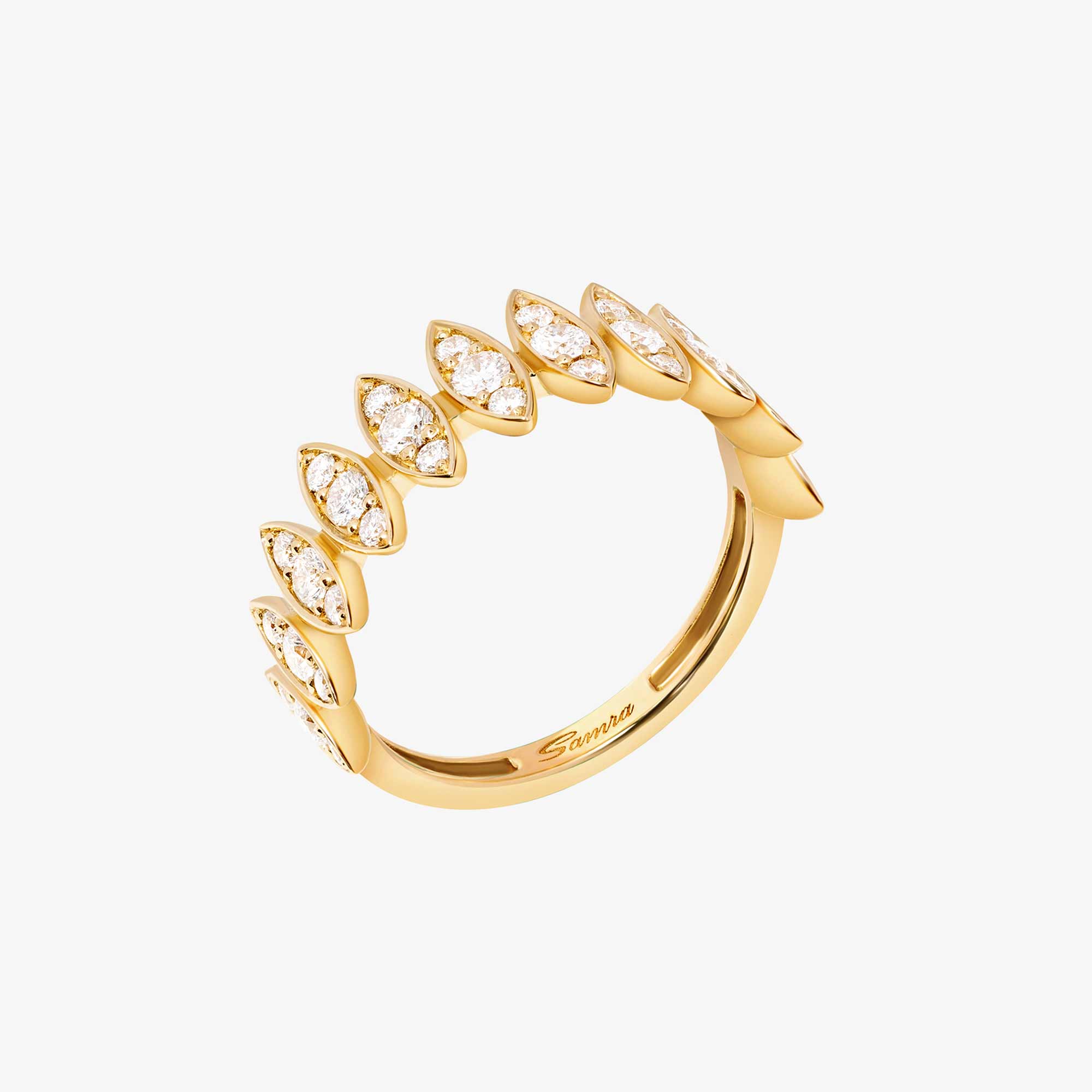 Barq Marquise Yellow Gold Diamond Large Ring - RING WOMAN by Samra Jewellery