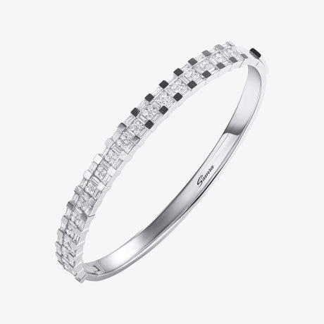 Barq Splendore White Gold Diamond Bangle - BANGLE WOMAN by Samra Jewellery