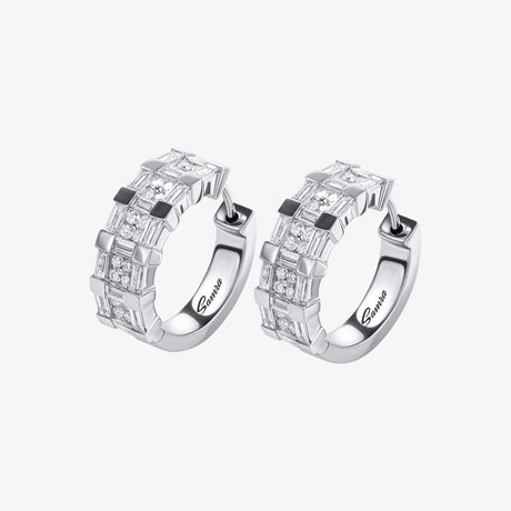 Barq Splendore White Gold Diamond Hoop Earring - EARRING WOMAN by Samra Jewellery