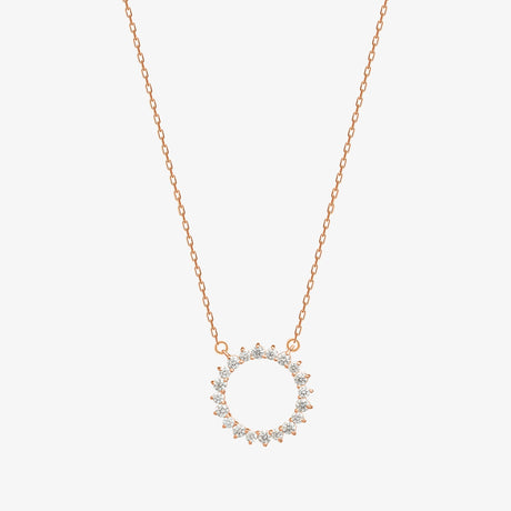 Barq Circle Rose Gold diamond Necklace - NECKLACE WOMAN by Samra Jewellery