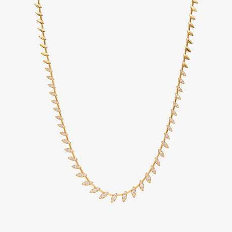Barq Marquise Yellow Gold Diamond  Necklace - NECKLACE WOMAN by Samra Jewellery