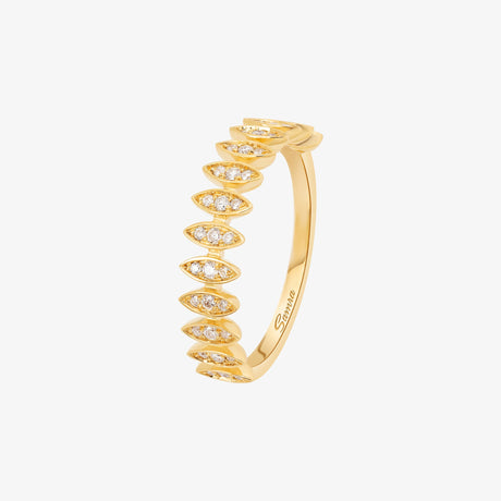 Barq Marquise Yellow Gold Diamond Small Ring - RING WOMAN by Samra Jewellery