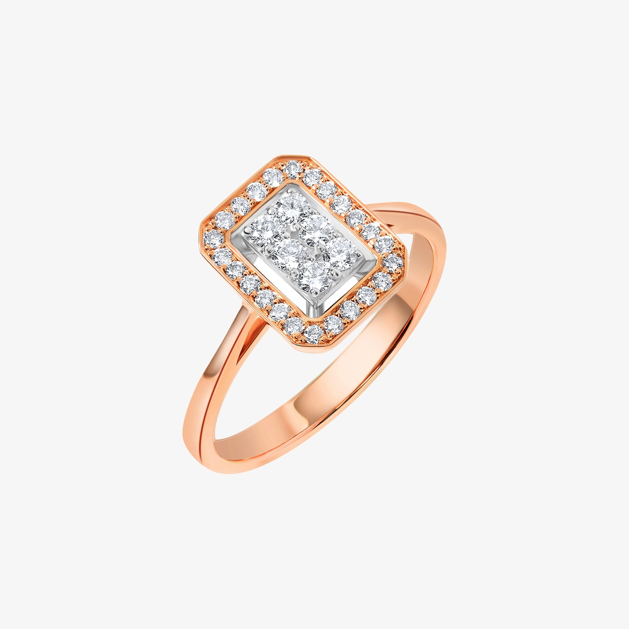 Barq Octagon Rose Gold Diamond Small Ring