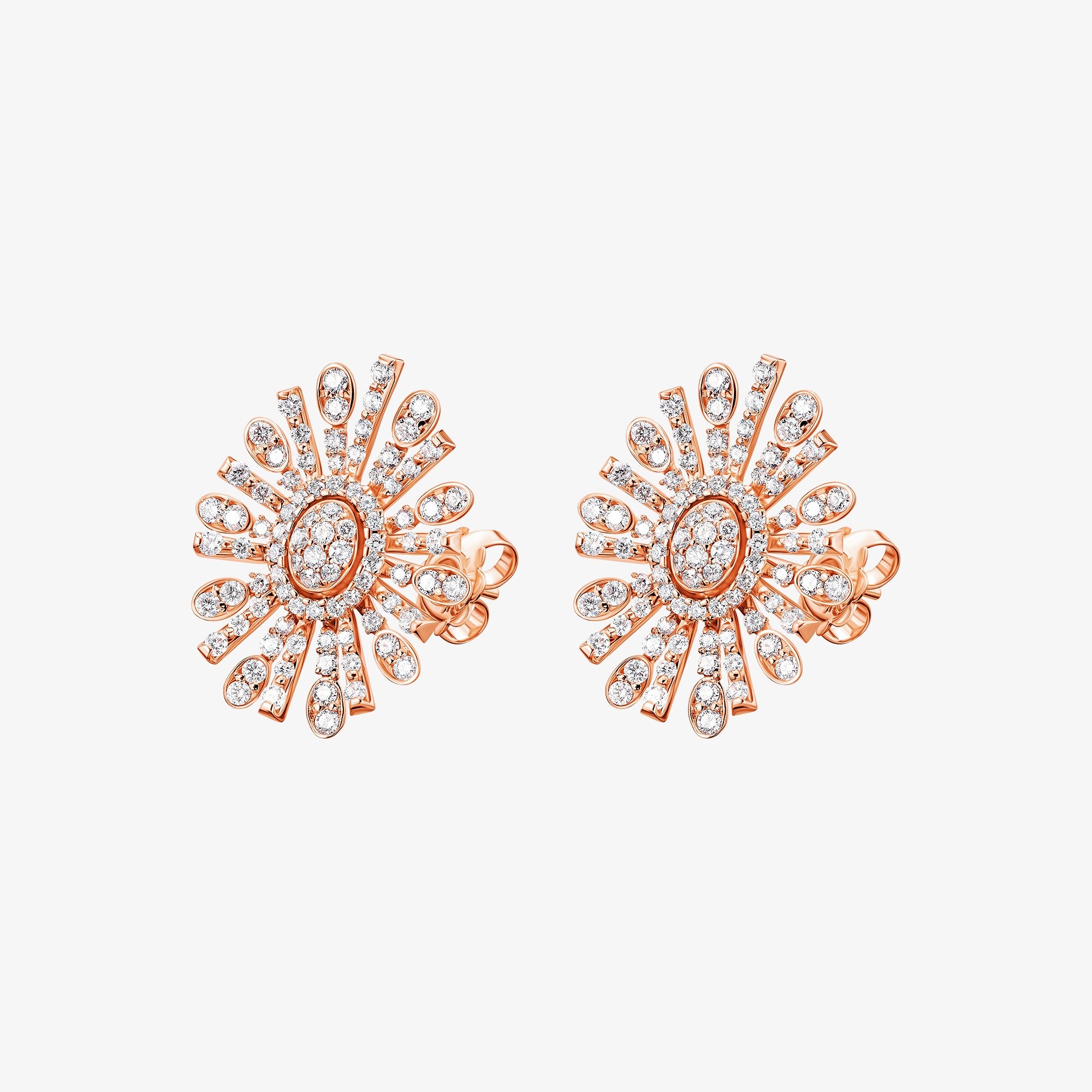 Barq Oval Rose Gold Diamond Earring