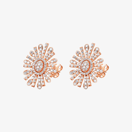 Barq Oval Rose Gold Diamond Earring - EARRING WOMAN by Samra Jewellery