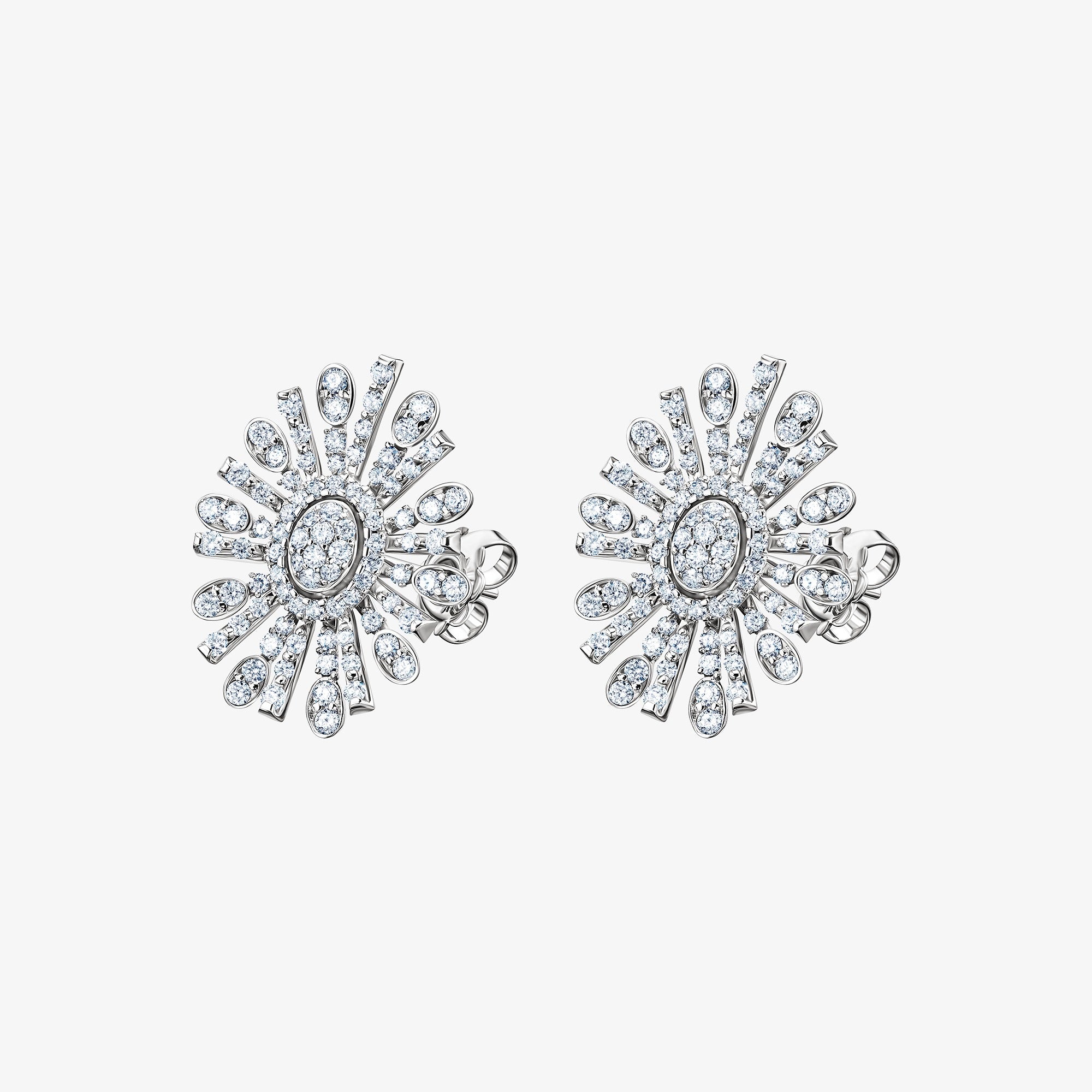 Barq Oval White Gold Diamond Earring