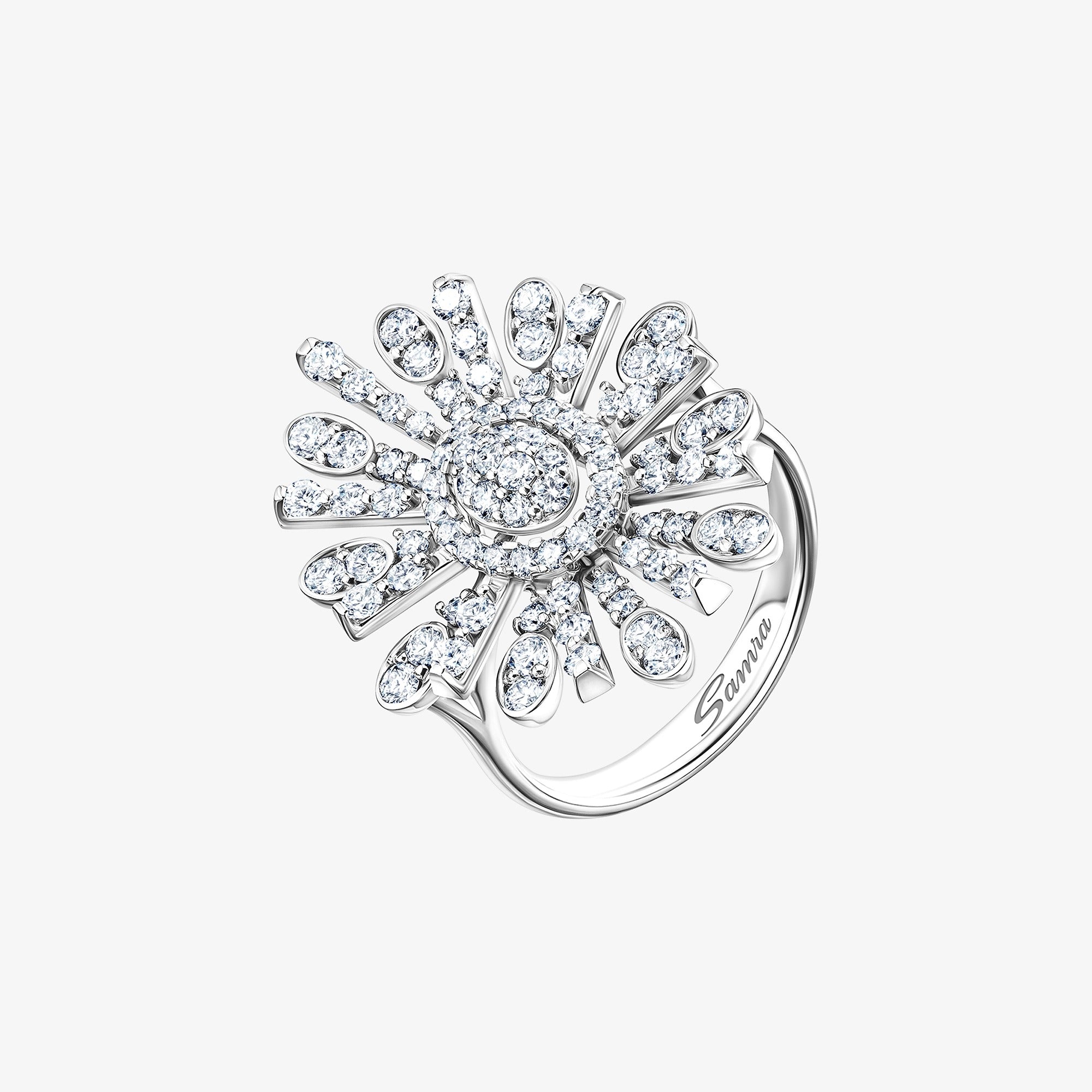 Barq Oval White Gold Diamond Ring