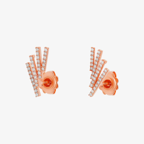 Barq Rose Gold Diamond Earring - EARRING WOMAN by Samra Jewellery