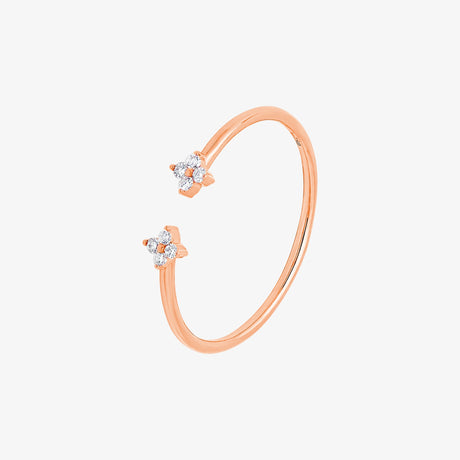 Barq Rose Gold Diamond Flower Ring - RING WOMAN by Samra Jewellery