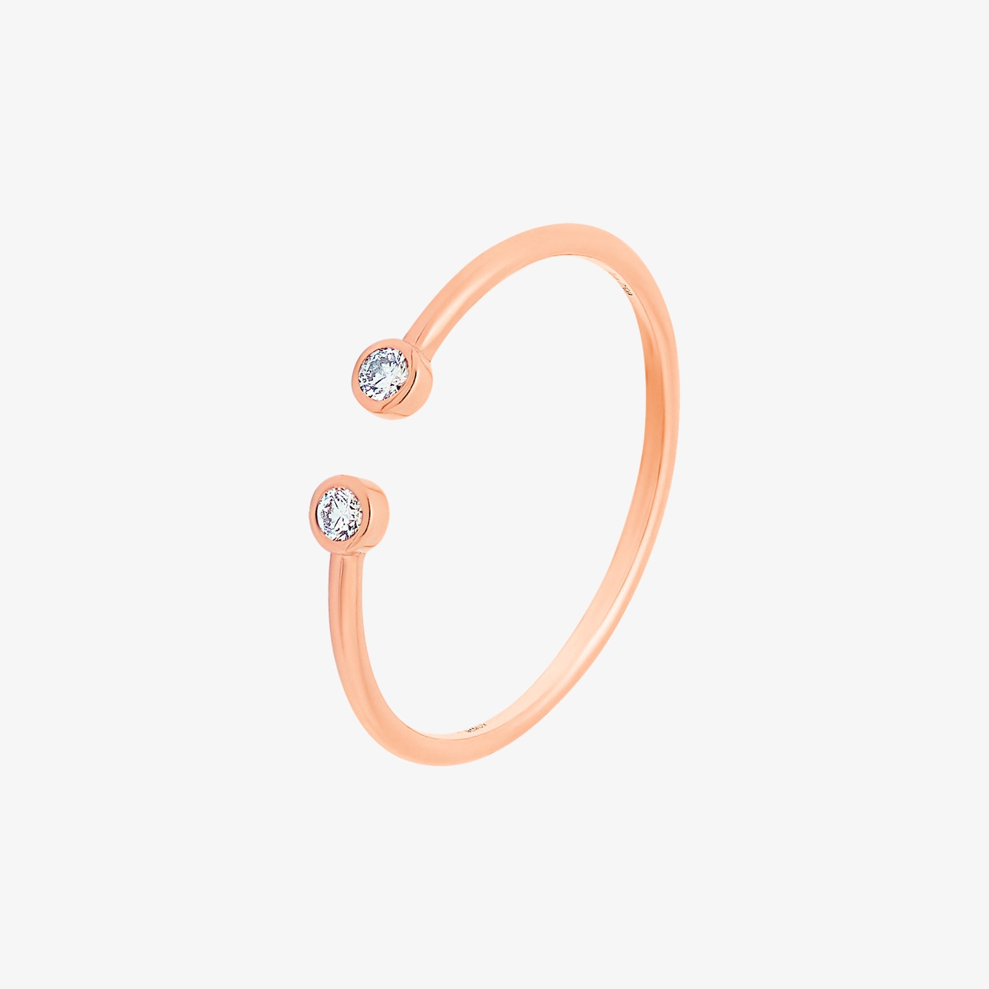 خاتم صغير ماسي من الذهب الزهري من برق