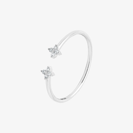 Barq White Gold Diamond Flower Ring - RING WOMAN by Samra Jewellery