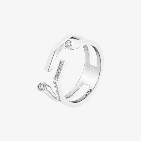 Barq White Gold Diamond Ring - RING WOMAN by Samra Jewellery