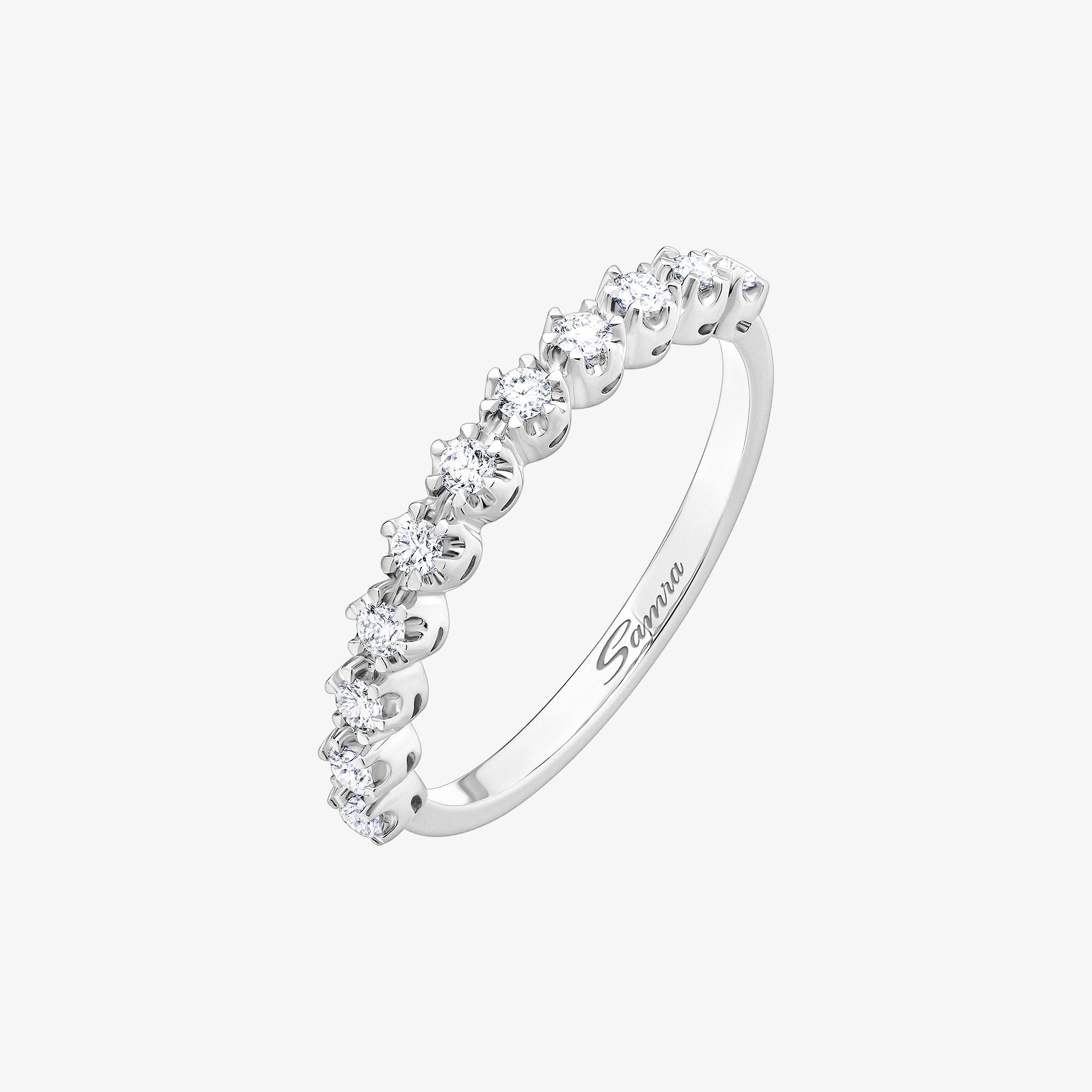 خاتم برق الماسي من الذهب الأبيض