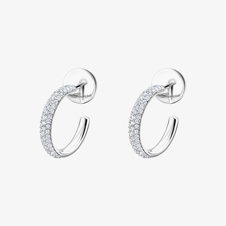 Barq White Gold Diamond Small Hoop Earring - EARRING WOMAN by Samra Jewellery