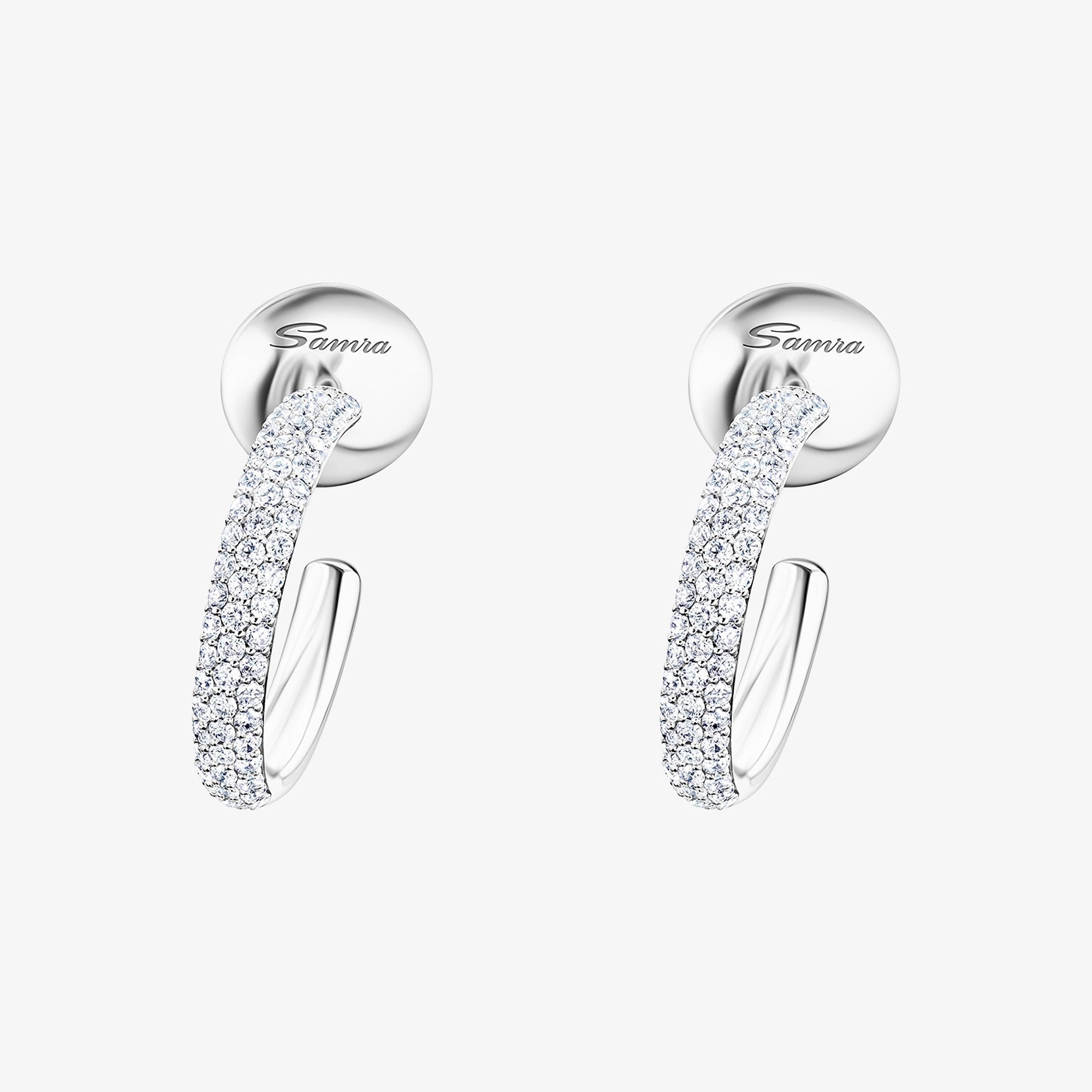 Barq White Gold Diamond Small Hoop Earring