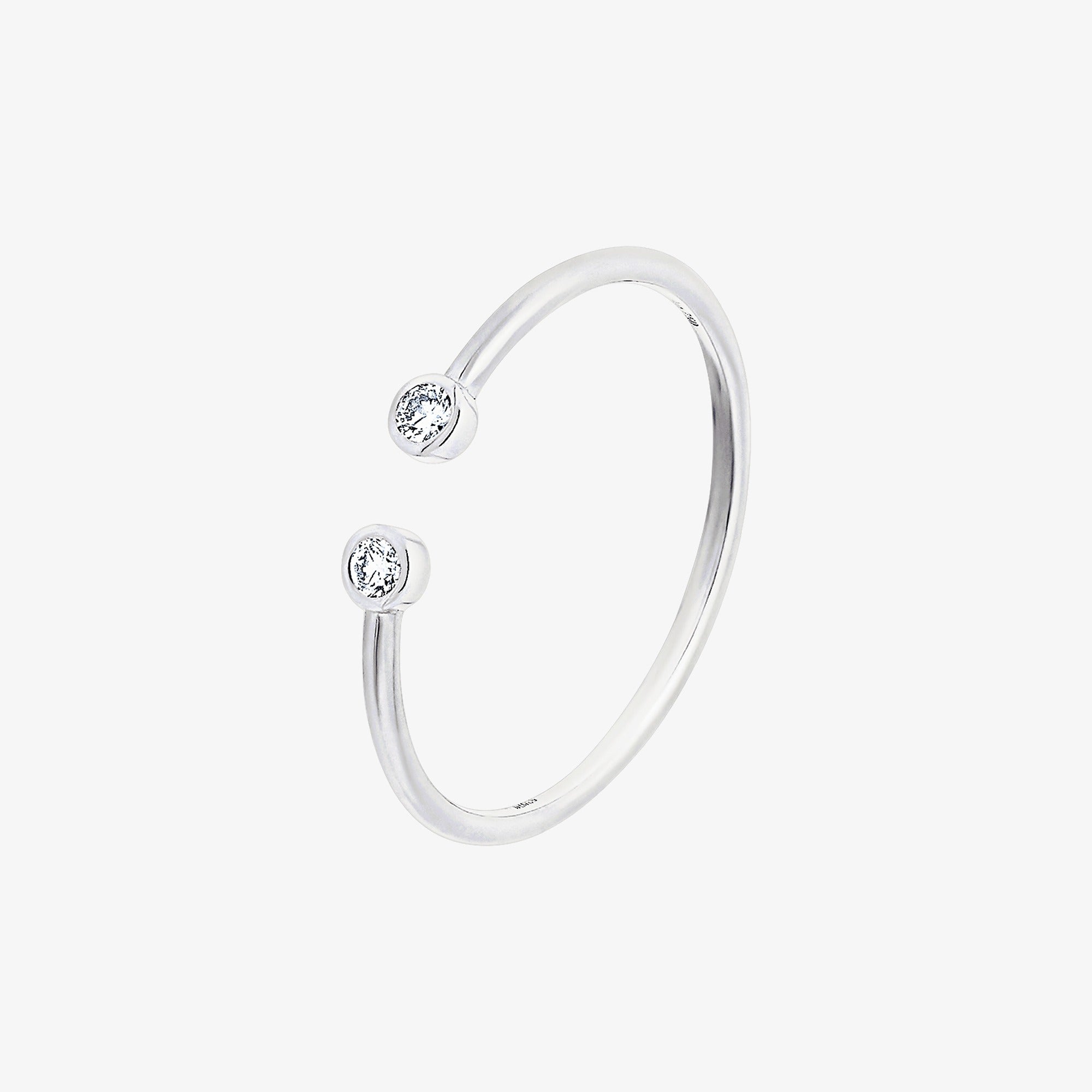 خاتم صغير ماسي من الذهب الأبيض من برق