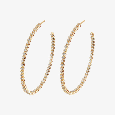 Barq Yellow Gold Brilliant Diamond Large Hoop Earring - EARRING WOMAN by Samra Jewellery