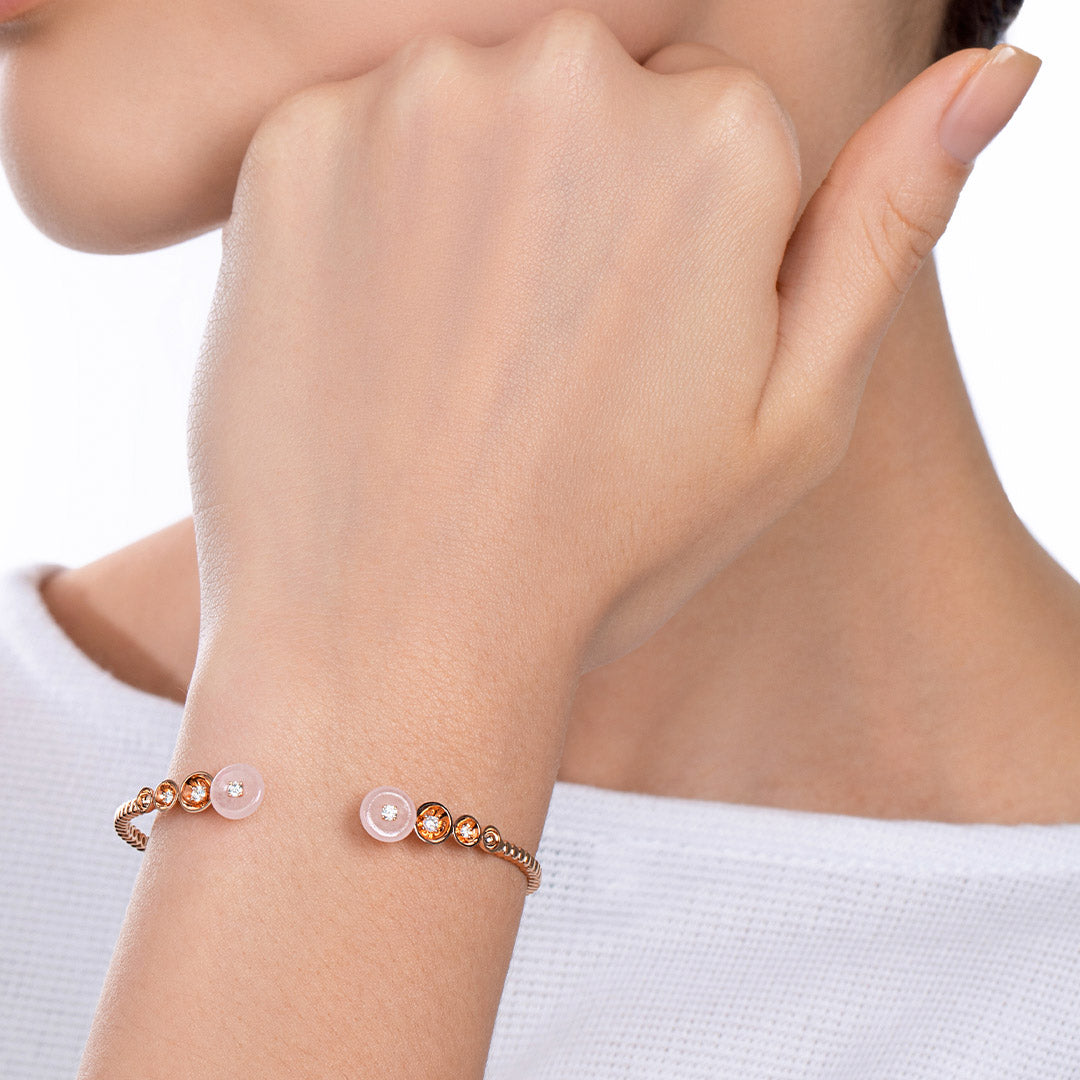 Bint Al Matar Rose Gold Pink Mother of Pearl Ring - Samra Jewellery - Diamond Jewellery - BINT AL MATAR