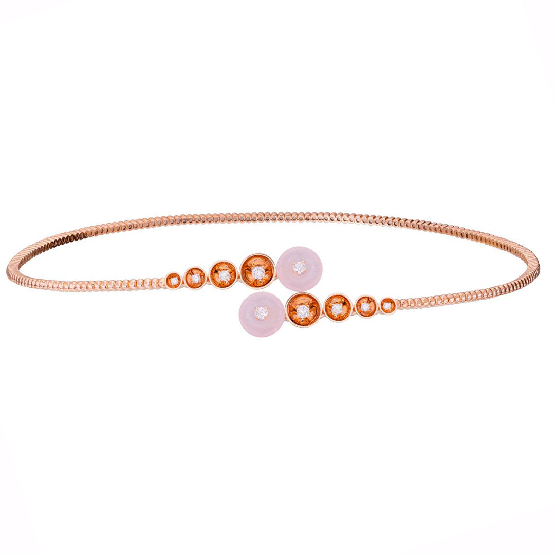 Bint Al Matar Rose Gold Pink Mother of Pearl Choker Necklace - Samra Jewellery - Diamond Jewellery - BINT AL MATAR
