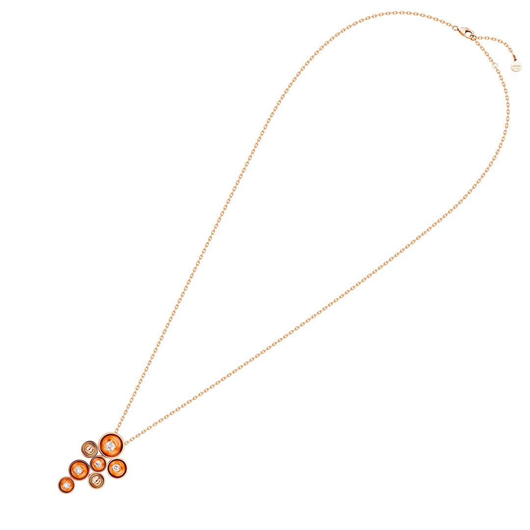 Bint Al Matar Rose Gold Cluster Necklace - Samra Jewellery - Diamond Jewellery - BINT AL MATAR
