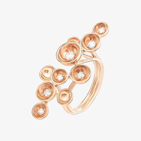 Bint Al Matar Rose Gold Cluster Ring - RING WOMAN by Samra Jewellery