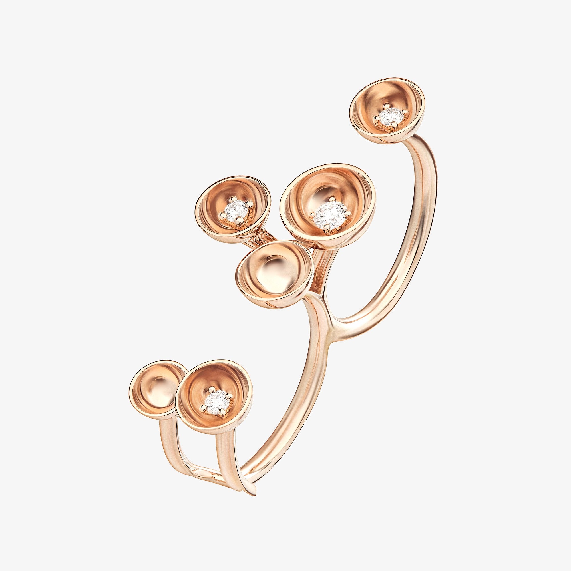 Bint Al Matar Rose Gold Double Finger Ring