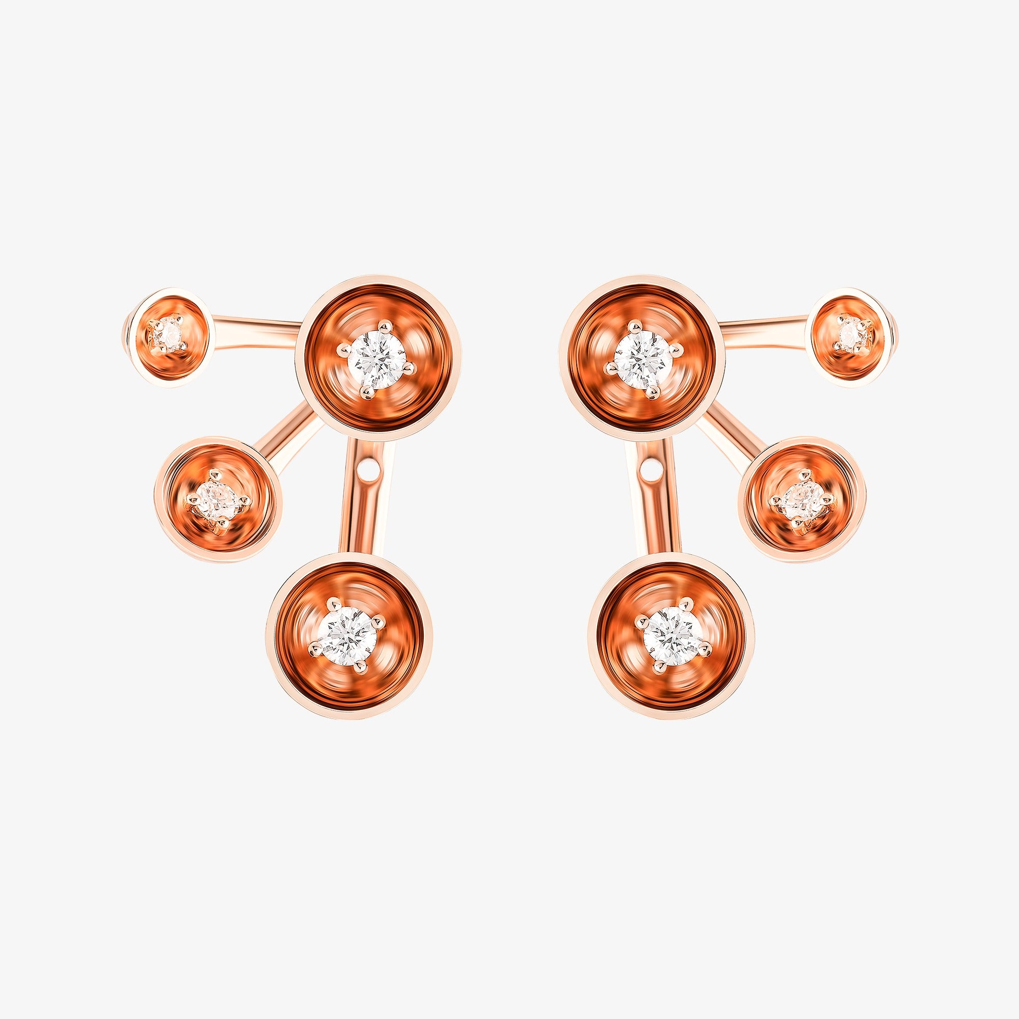 حلق من الذهب الزهري من بنت المطر