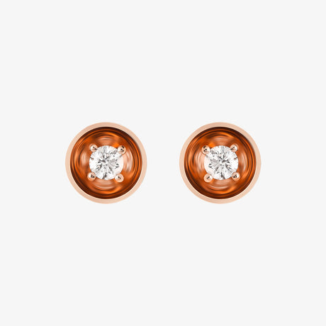 Bint Al Matar Rose Gold Stud Earrings - EARRING WOMAN by Samra Jewellery