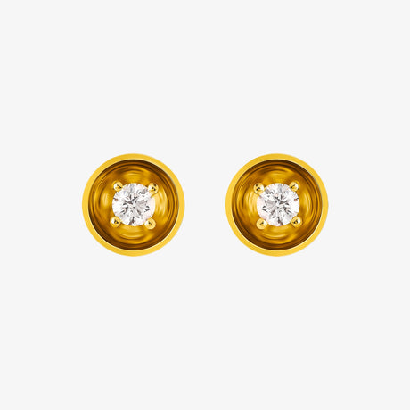 Bint Al Matar Yellow Gold Stud Earrings - EARRING WOMAN by Samra Jewellery