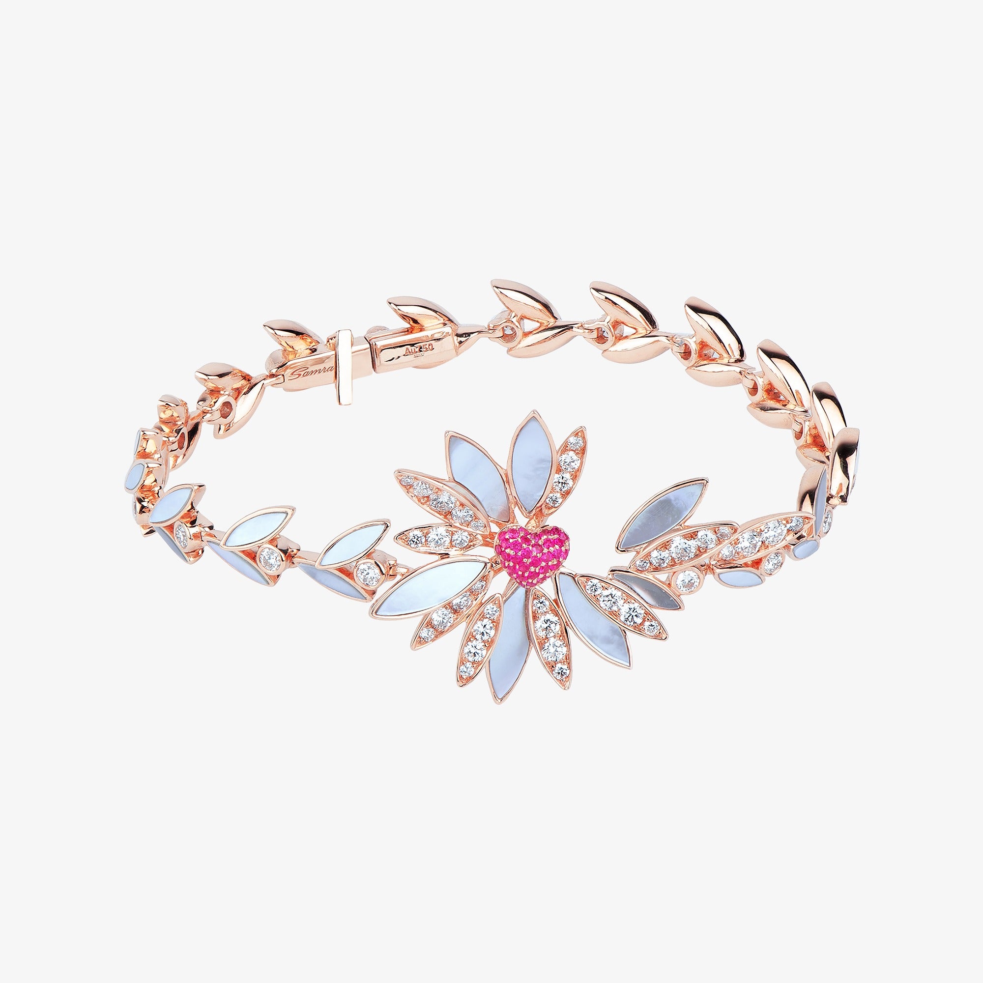 Love Me, Love Me Not Rose Gold Pink Sapphire Bracelet