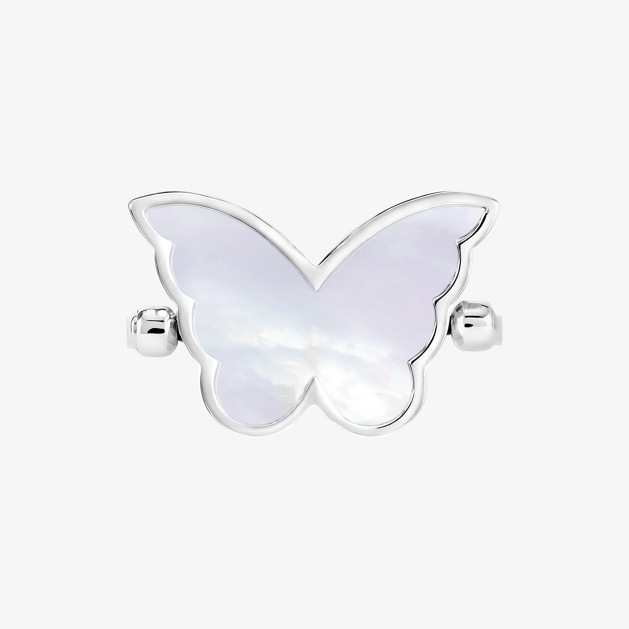 Classic Butterfly White Gold Diamond Reversible Large Ring